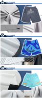 Pantalones cortos de malla de gimnasio de sublimación de algodón y poliéster personalizados para hombres, pantalones cortos de baloncesto para correr de entrenamiento de 5 pulgadas hasta la rodilla informales