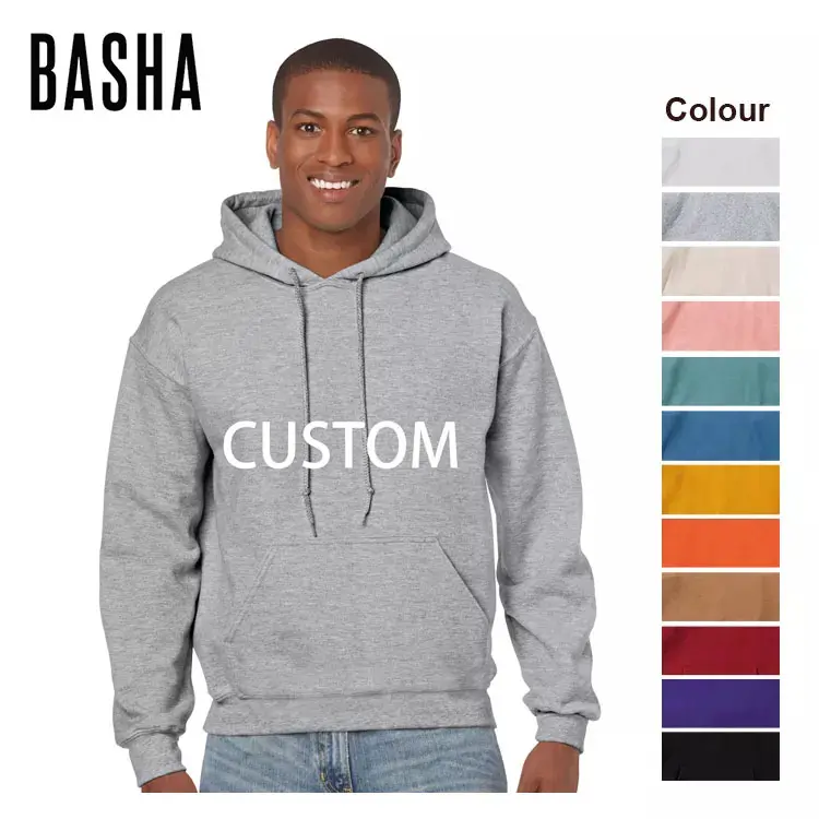 BASHAsports Dropshipping OEM ODM Custom Pullover Patches Embroidery Patch Clothing Men 3d Embroidered Hoodie Manufacturer