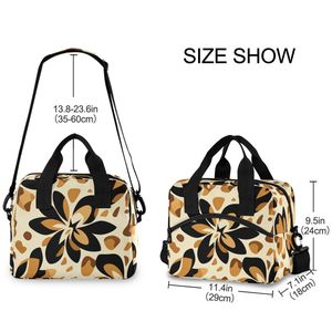 Personalized Floral Print <b>Lunch</b> <b>Bag</b> with Zipper Insulated Cooler <b>Bag</b> <b>for</b> <b>Women</b> Travel Camping Casual Use - Product Image 2
