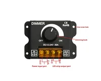 Contrôleur de gradateur de bouton manuel de couleur unique 360W 30A 360W LED gradateur pour l'utilisation de boîtes à lumière publicitaires 12V