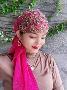 Pañuelo para la Cabeza Diario para Mujeres Musulmanas, Color Étnico Sólido a la Moda, Cómodo, Apto para Todas las Estaciones, Gorro Floral - Product Image 5