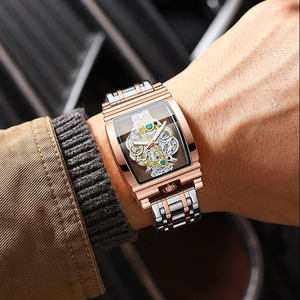 Orologi Scheletrati Quadrati Personalizzati di Marca per <span class=keywords><strong>Uomo</strong></span>, Orologi di Lusso Impermeabili Non Automatici in <span class=keywords><strong>Acciaio</strong></span> Inossidabile - Product Image 5