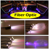 Lumière intérieure de voiture à fibre optique, lampe d'ambiance multicolore pour tableau de bord avec contrôle par application pour automobile