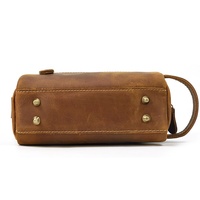 Offre spéciale! Sac de maquillage en cuir Crazy Horse, sacoche rétro pour hommes, Kit d'accessoires de toilette, fourre-tout de voyage