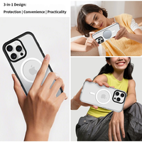 Étui de téléphone magnétique ultra fin 1,5 mm, coque transparente en acrylique mince pour iPhone 15 Pro Max, léger et protecteur