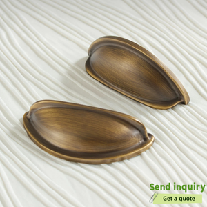 Tiradores <span class=keywords><strong>de</strong></span> latón antiguo vintage con forma <span class=keywords><strong>de</strong></span> concha para cajones, herrajes retro para <span class=keywords><strong>muebles</strong></span> <span class=keywords><strong>de</strong></span> cocina, armarios, cómodas y puertas. - Product Image 3