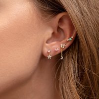 Nieuw Design Vrouwen Roze Zirkoon Oorbellen 18K Goud Trendy Sieraden Meisje Ster Maan Hart Beer Schattig Fruit Konijn Messing Oorbellen
