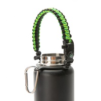 Poignée en paracorde 550 en gros pour kit de survie en camping, avec boussole, allume-feu et poignée pour gourde à large ouverture