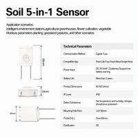 Tranrule Tuya Zigbee 5.1 Capteur de sol NPK Testeur d'humidité et de température Azote Phosphore Potassium IP67 Applicable en extérieur