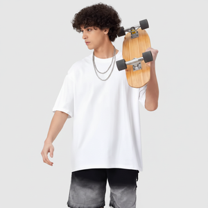 Camisetas de manga corta de gran tamaño lisas al por mayor, camiseta transpirable con relieve para hombre, crea tu propio estilo con logotipo y diseño personalizados - Product Image 1