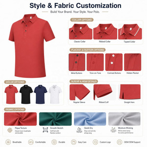 Polo personnalisé pour homme, 220g, nylon et élasthanne, manches courtes, couleur unie, boutonné, décontracté, ODM OEM - Product Image 4