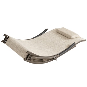 Beige Piscine Plage de Repos En Métal Chaise longue <span class=keywords><strong>Transat</strong></span> Plié Portable Chaises Longues En Plein Air En <span class=keywords><strong>Acier</strong></span> Inoxydable - Product Image 3