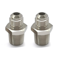 Adaptor Lurus 6AN-3/8NPT Baja Berlapis Nikel AN6 Male Flare ke 3/8"NPT Sambungan Pipa untuk Sistem Pendingin Oli dan Bahan Bakar Otomotif