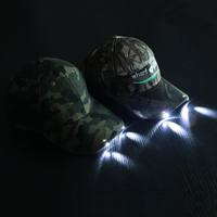 Gorras de béisbol de camuflaje con luces Led, Logo bordado con pantalla personalizada de alta calidad, muestra gratis, fabricante