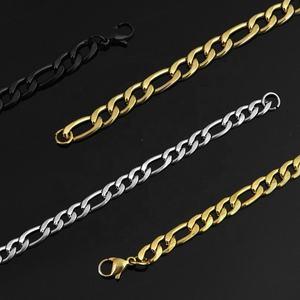 สร้อยคอแฟชั่นผู้ชาย สแตนเลสสตีล สายเคเบิล NK แบบเชือกฟรังโก้ ชุบทอง 18K แบบฟิกาโร่ - Product Image 5