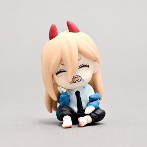 Juego de 4 figuras de <span class=keywords><strong>anime</strong></span> de alta calidad, Csm Denji Power Makima <span class=keywords><strong>Aki</strong></span> <span class=keywords><strong>Hayakawa</strong></span> en pose sentada, modelo de plástico para decoración. - Product Image 4