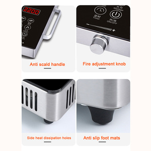Cocina <span class=keywords><strong>Eléctrica</strong></span> de Cerámica de 2200W, Placa de Inducción de Alta Potencia, Cocina Inteligente con Temporizador, Horno de Calentamiento por Infrarrojos, 110V - Product Image 5