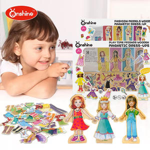 ชุดของเล่นแม่เหล็กออนไชน์ ชุดแต่งตัวเด็กผู้หญิง ของเล่นไม้ 63 ชิ้น ชุดแฟชั่นสำหรับเด็ก ของเล่นเสริมสวยแฟชั่น - Product Image 5