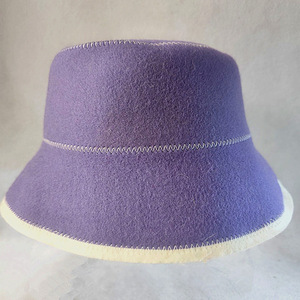 Chapeau de sauna en feutre de laine pour sources chaudes et cabines de sudation ; Chapeau de bain isolant thermiquement et absorbant l'eau, modèle seau solide - Product Image 3