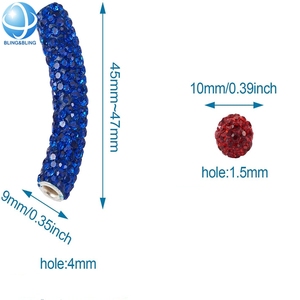 Perles <span class=keywords><strong>de</strong></span> boule Disco en cristal, strass, Tube incurvé, pavé en argile, cristal, breloques d'espacement en vrac pour la fabrication <span class=keywords><strong>de</strong></span> bijoux, pièces - Product Image 4