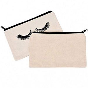 Estuche para Lápices de Maquillaje con Logotipo Personalizado, Bolsa de Aseo de Cáñamo Simple, Bolsa de Maquillaje de Algodón, Bolsa de Cosméticos de Lona para Viaje - Product Image 6