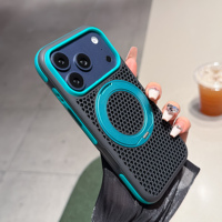 Casing Magnetik dengan Penyangga Putar 360 Derajat untuk iPhone 18 Pro Max 17 16, Pelindung Anti Benturan Berbahan TPU PC TPE dengan Jaring Bernapas