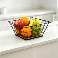DaS Vierkante Metalen Fruitmand Tafeldecoratie Opbergbak voor Groenten Snacks Huishoudelijk Gebruik