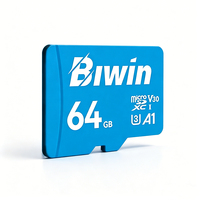 بطاقة ذاكرة BIWIN MS100 سعة 64 جيجابايت بسرعة قراءة 100 ميجابايت/ثانية، بطاقة TF مقاومة للماء والغبار لكاميرات المراقبة وأجهزة الألعاب