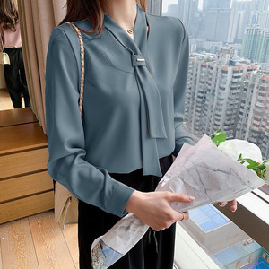 Nayil moda nuovo arrivo abbigliamento da lavoro professionale da donna eleganti top estivi e <span class=keywords><strong>camicette</strong></span> alla moda tinta unita camicia Casual - Product Image 4