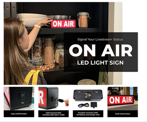 Letrero LED ON AIR para YouTube / <span class=keywords><strong>Estudio</strong></span> / <span class=keywords><strong>Estudio</strong></span> en Casa / Empresa / Decoración de Escritorio o Pared. Disponible para alimentación por USB y pilas AA - Product Image 6