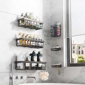 Portaoggetti Adesivo per Doccia, Set da 6, Senza Foratura, per Bagno e Arredamento Casa - Product Image 5