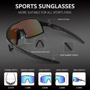 Lenti oro Premium polarizzati occhiali da sole sportivi protezione UV occhiali da sole per gli uomini delle donne per il Baseball che corre in bicicletta pesca - Product Image 6