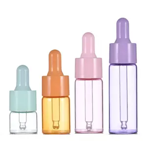 Cosmetische Mini 5Ml 10Ml 15Ml 20Ml Macaron Olie Serum Glazen Druppelaar Fles Monster Tester Parfum Olie Glazen Flesjes Met Pipet