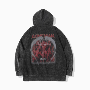 High Street Design Sense Retro Wash Sweat à capuche surdimensionné Loose American Niche Top Homme - Product Image 1