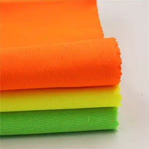 Светоотражающая основовязаная флуоресцентная желтая флуоресцентная оранжевая ткань для безопасного жилета 120 г/м2