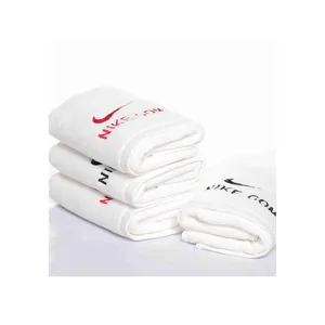 China toalha fábrica algodão toalha branca bordado logotipo personalizado conjunto toalha