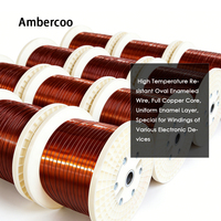 Fil de cuivre plat laminé émaillé Ambercoo, fil émaillé plat pour bobinage électrique, fil émaillé pour générateur à flux axial