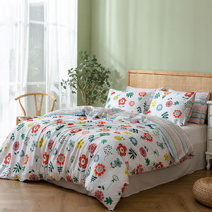 Juego de Ropa de <span class=keywords><strong>Cama</strong></span> de Lujo 4 en <span class=keywords><strong>1</strong></span> de Nantong Home Textile, Diseño de Marca Reconocida, Tamaño Queen/King, Edredón, Fundas de Almohada y Sábanas - Product Image 4
