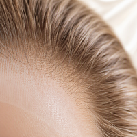 Perruque complète Senmu Beauty en fibre Futura brun clair, entièrement nouée à la main, pré-épilée, lisse et soyeuse, sans colle, avec une ligne de cheveux naturelle
