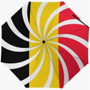 Parapluie pliant entièrement automatique de haute qualité, série drapeaux classiques à thème belge, structure anti-vent douce, style campagnard - Product Image 4