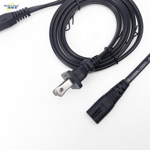 Cable de Alimentación de Dos Conectores con Certificación UL, Enchufe Estadounidense, Extremo Hembra IEC C8, Dos Núcleos de Cobre Puro, 15A, para Computadora - Product Image 4