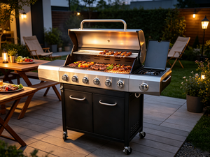 Grill a Gas Extra Large a 6 Bruciatori con Bruciatore Laterale, Struttura in Acciaio, Carrello di Sicurezza ad Alta Pressione e Montaggio Semplice - Product Image 3