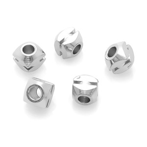 Accessoires en perles d'acier inoxydable, formes variées pour la fabrication de bracelets, finition lisse, taille du trou 8 mm, composants de bijoux - Product Image 5