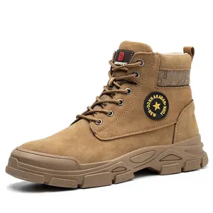 Fashion Outdoors Sports High Top Safety Construction Boots Work Protective Puncture Proof Safety Shoes