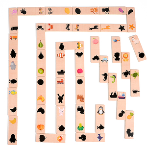 Juego de Dominó de Animales de Madera para Niños, Juego de Emparejamiento de Sombras, Coordinación Mano-Ojo para Bebés, Juguete Educativo para la Primera Infancia - Product Image 5