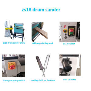 Sander à bande pour <span class=keywords><strong>menuiserie</strong></span> à vitesse variable de 18 pouces, moteur puissant industriel, hauteur réglable, tambour pour le travail du <span class=keywords><strong>bois</strong></span>, sac à poussière, 220V - Product Image 4