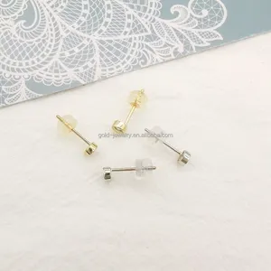 9k Real Gold Diamond Earring Studs Cheap Price 9K Genuine Gold Earring With Diamond Simple Design Classic Earrings Custom Logo
