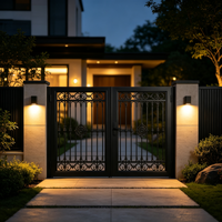 Portail de Villa à Double Battant en Alliage d'Aluminium Style Chinois Moderne Minimaliste à Commande Manuelle Modèle Chunyue 0366
