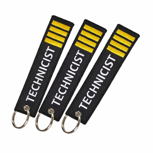 Vente en gros de porte-clés double face en tissu brodé avec logo personnalisé et anneau porte-clés - Product Image 4