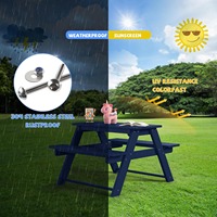 Ensemble table et chaises de pique-nique pour enfants en plastique HDPE, résistant aux intempéries, écologique, mobilier d'extérieur pour patio, ferme, cour